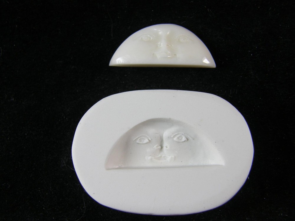 Half Round Face Open Eyes Polymer Clay Mold (#MD1479)