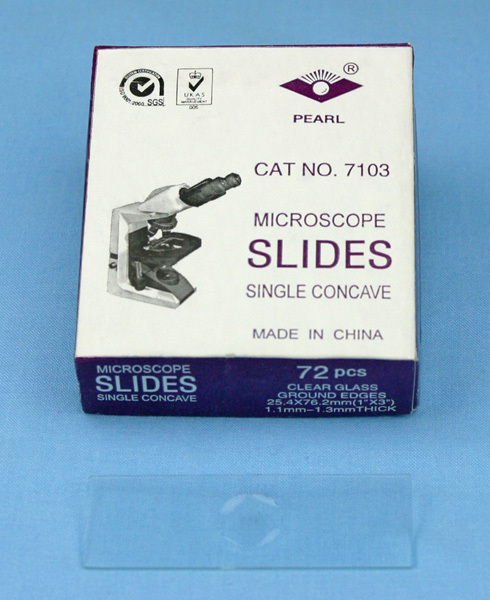 72 SINGLE CONCAVE 1 WELL MICROSCOPE SLIDES