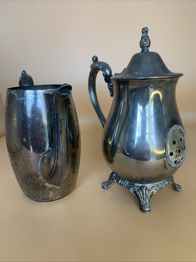 Two Silver Teapots For Crafts Needs Fixed Vintage Silver Tea Pots