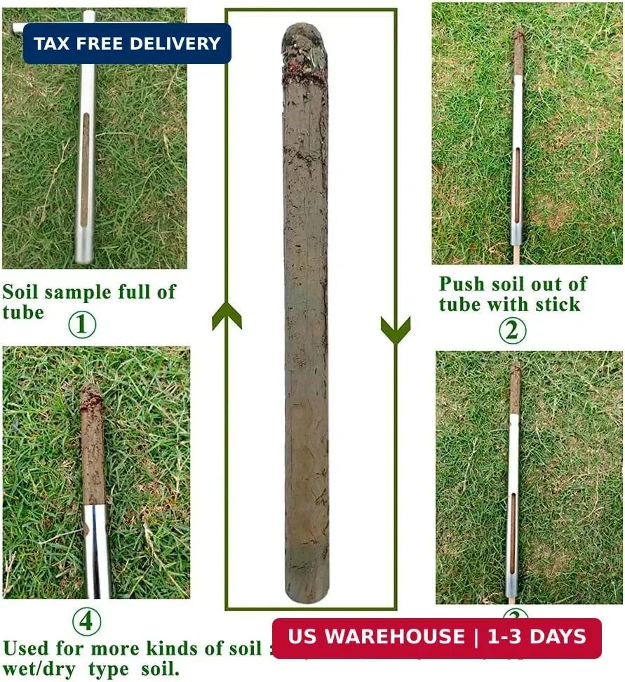 Soil Sample Probe 12 Inch with T Handle, Soil Sampler Tool, Soil Test Kit, Soil