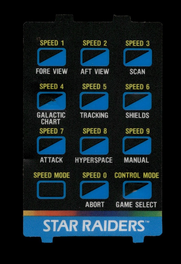 Controller Overlay for Star Raiders (Atari 5200) **AUTHENTIC**