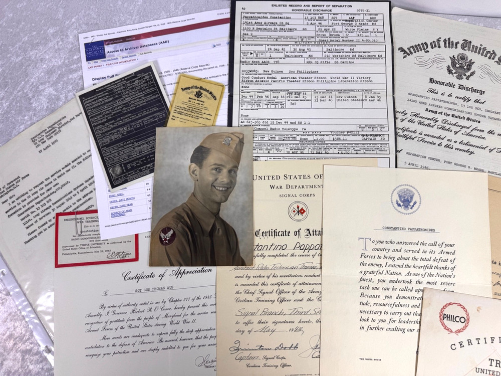 WWII USAAF – AIRWAYS COMMUNICATIONS SYSTEM GROUPING – UNIFORM, MEDALS & DOCS