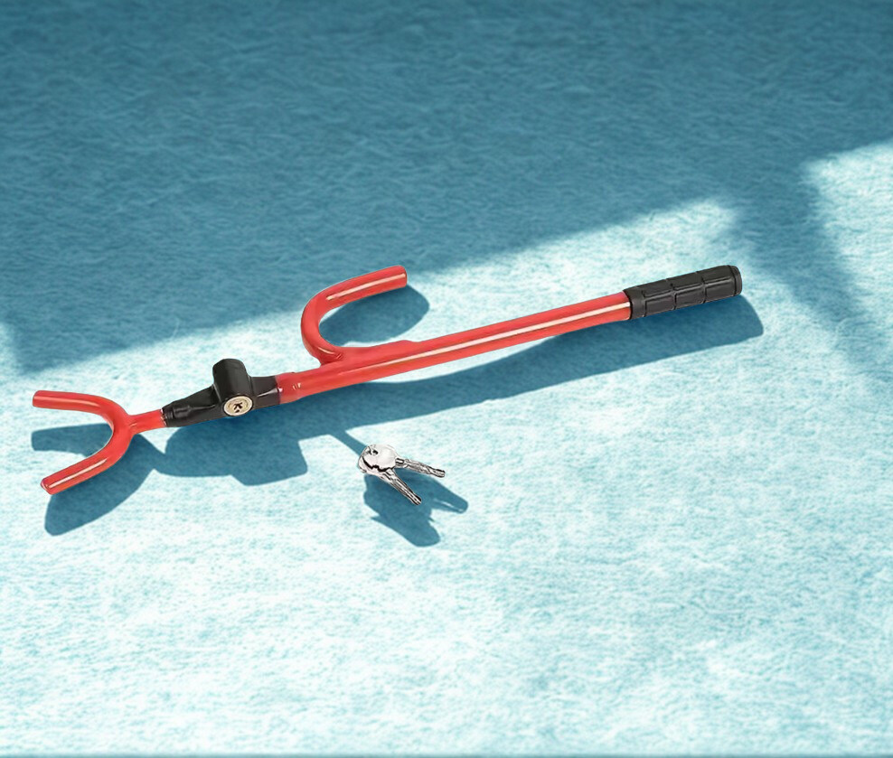 Steering Wheel Lock Heavy Duty Antitheft Device Car Security Lock With 2 Keys