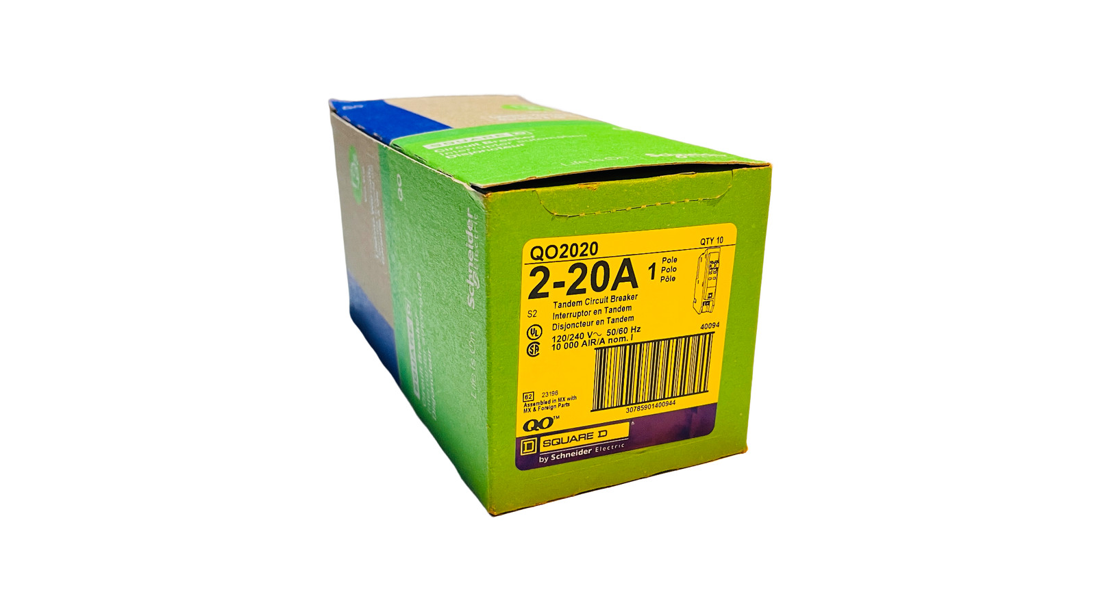 QO2020 / QO2020C - No Hook (Box of 10) Square D Tandem Breaker