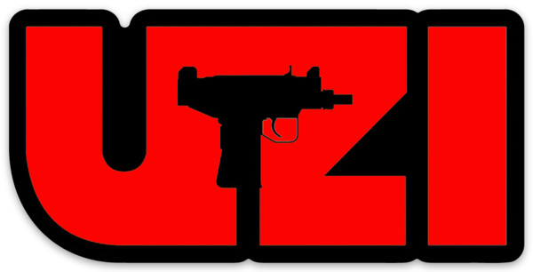 UZI Red & Black Die-Cut STICKER