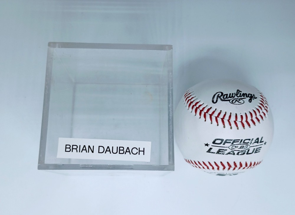 AUTHENTIC AUTOGRAPHED BRIAN DAUBACH OLB BASEBALL AUTO BOSTON RED SOX W/ CASE