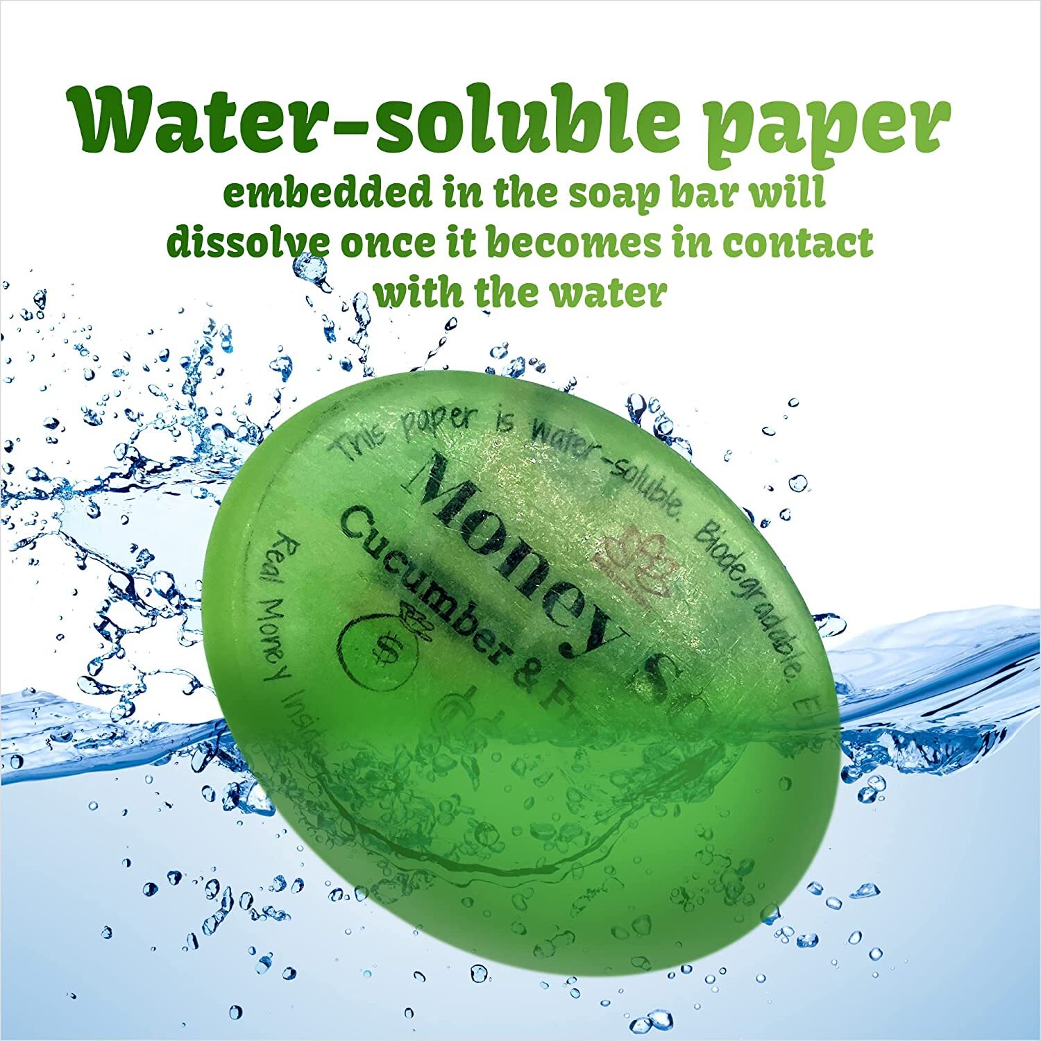 1 Money Soap Bar with Real Cash Inside Up to $100 Bill Inside in Each Bar