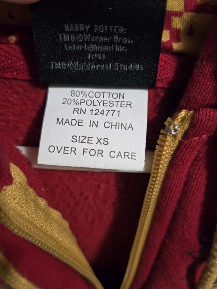 Gryffindor Zip Up Jacket Harry Potter