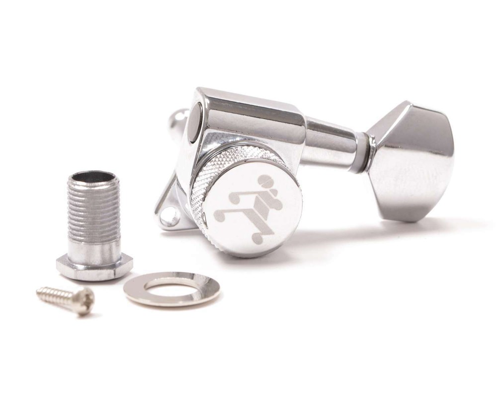 Genuine Tone Ninja 19:1 Locking Tuners, 7 String inline set, Chrome