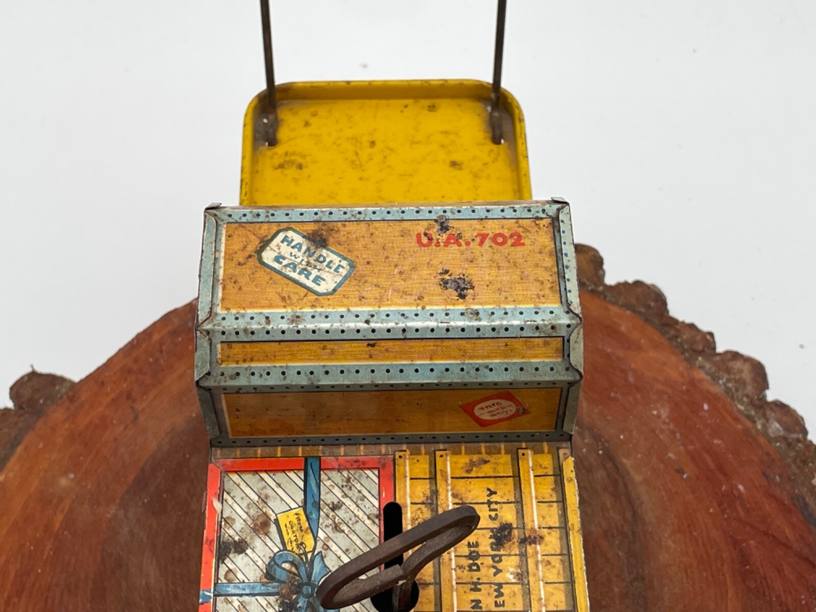 Rarer Vintage Unique Arts Tin Litho Finnegan Baggage Handler windup toy--2875.24