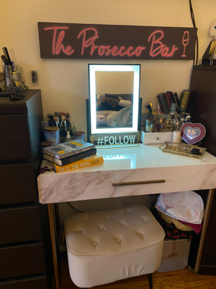 Makeup Vanity Mirror Smart Touch Control 3 Color Dimmable Light 360°rotation 16"