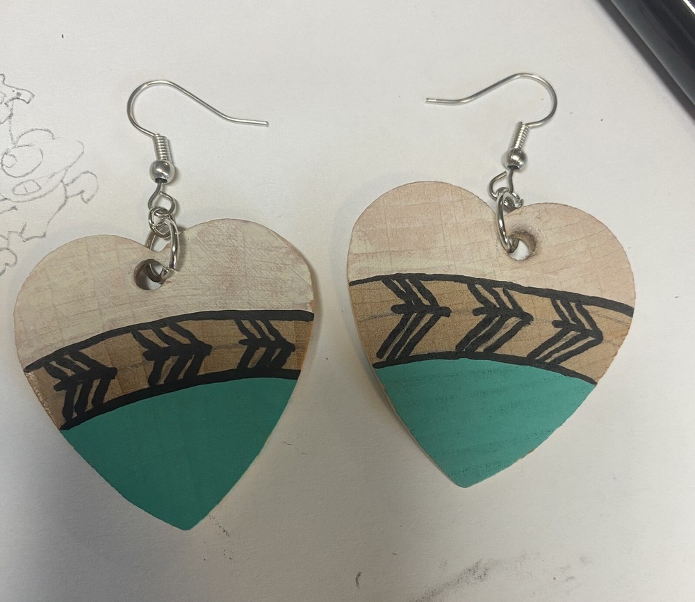 handmade wooden Dangle earrings
