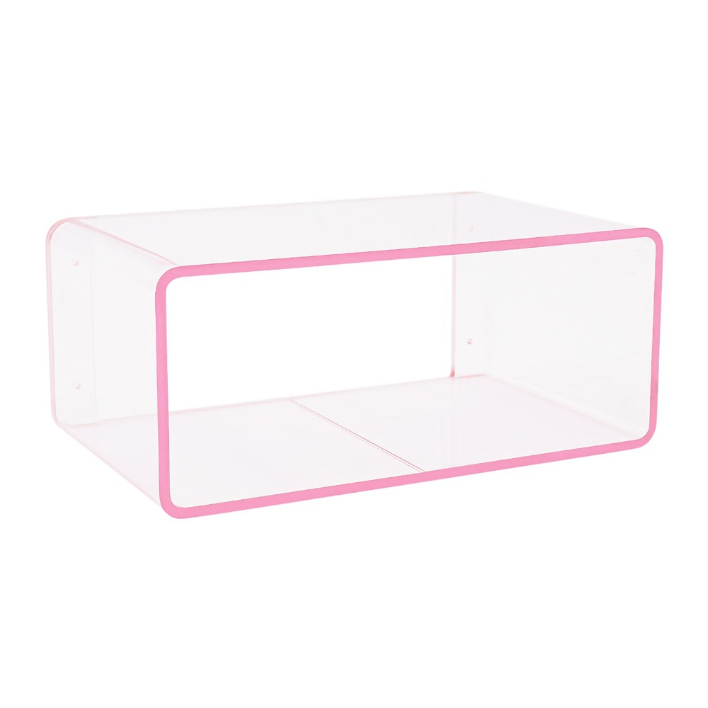 2Tiers Acrylic Wall-Mounted Bedside Table Rectangular Floating Nightstand 3.1kg