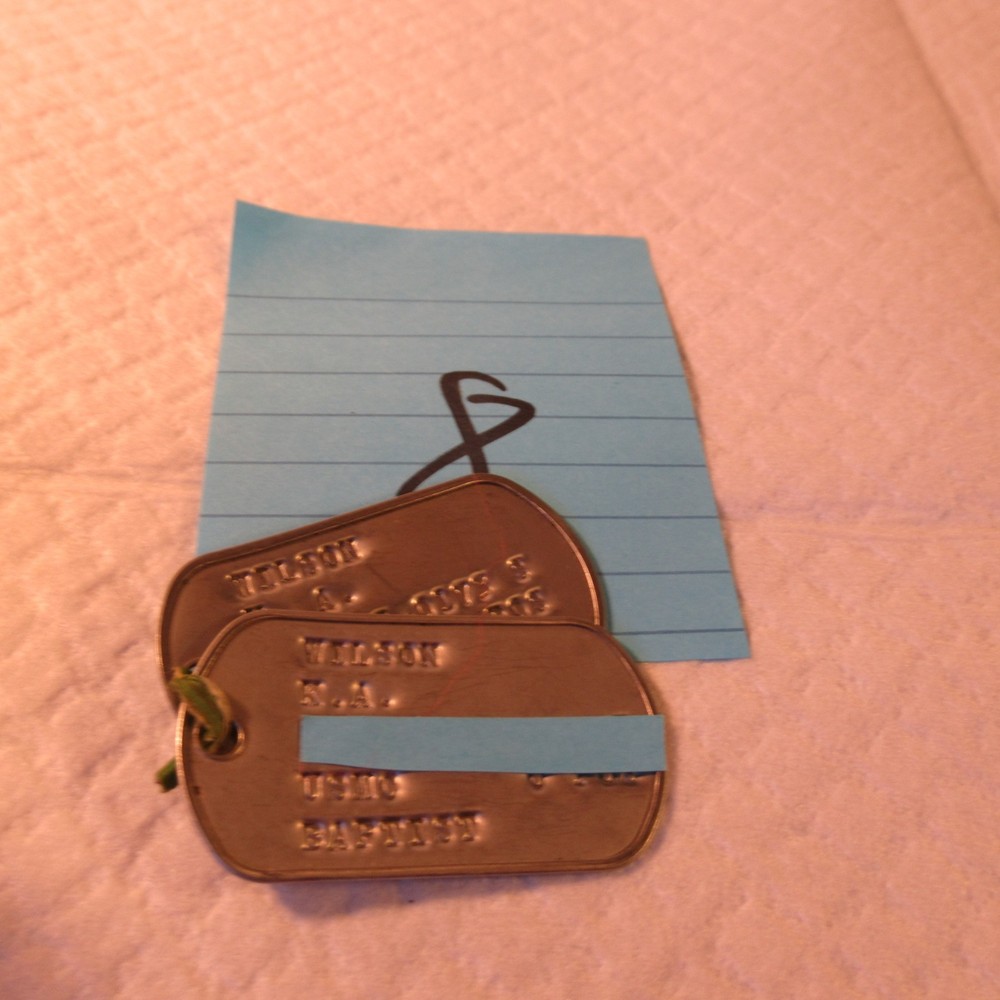 VINTAGE  US MILITARY  DOG TAGS K.A. WILSON USMC