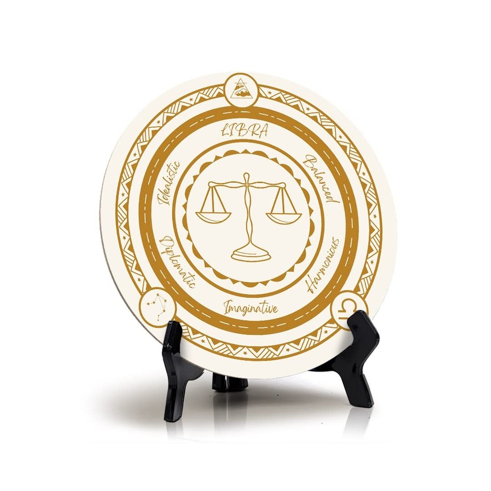 Libra Zodiac Circle Table Sign (5x5")