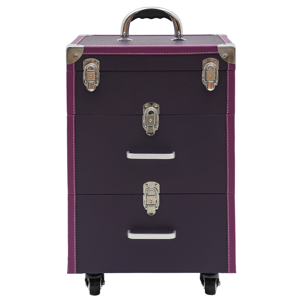 Large Rolling Cosmetic Case Makeup Trolley Rolling Makeup Case Waterproof
