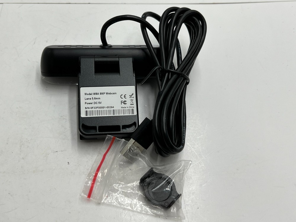 Webcam Black Pro Streaming Web Camera, W8A 8MP Webcam, 5.6mm, DC 5V