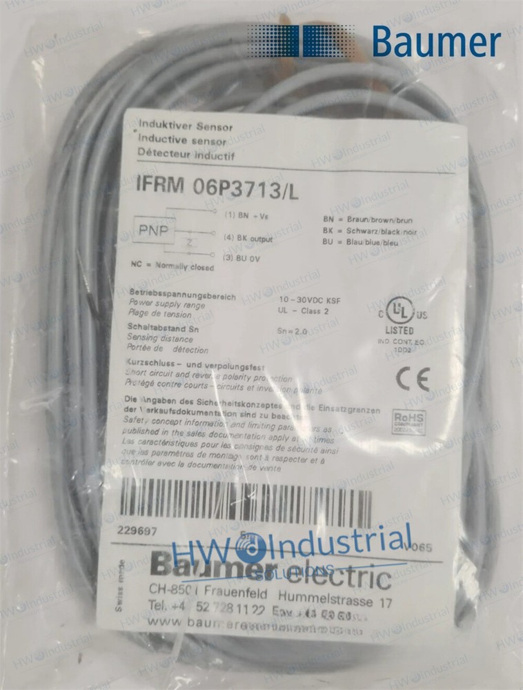 1/piece IFRM 06P3713/L Baumer Inductive Proximity Switch Sensor NEW