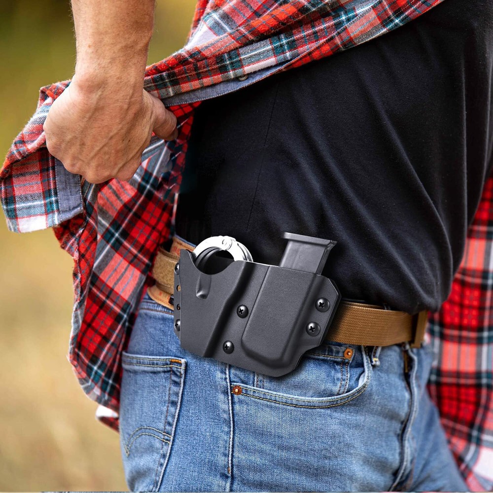 Kydex Handcuff Holster with 9/.40 Double Stack Holder Combo Kydex Handcuff Case