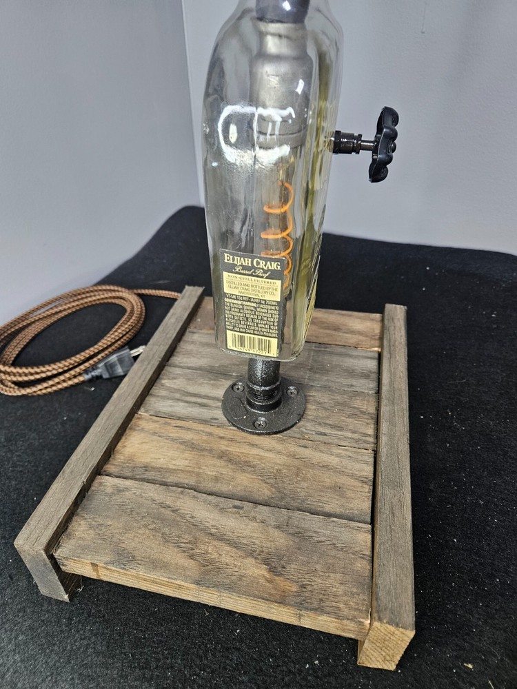 Elijah Craig - Rustic Bottle Bar Lamp Light Decor
