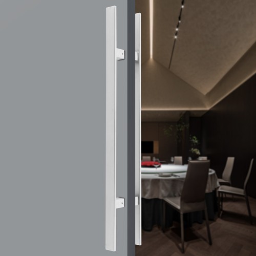 Stainless Steel Double Sided Push Pull Door Handle, H-shaped Door Pull Handle