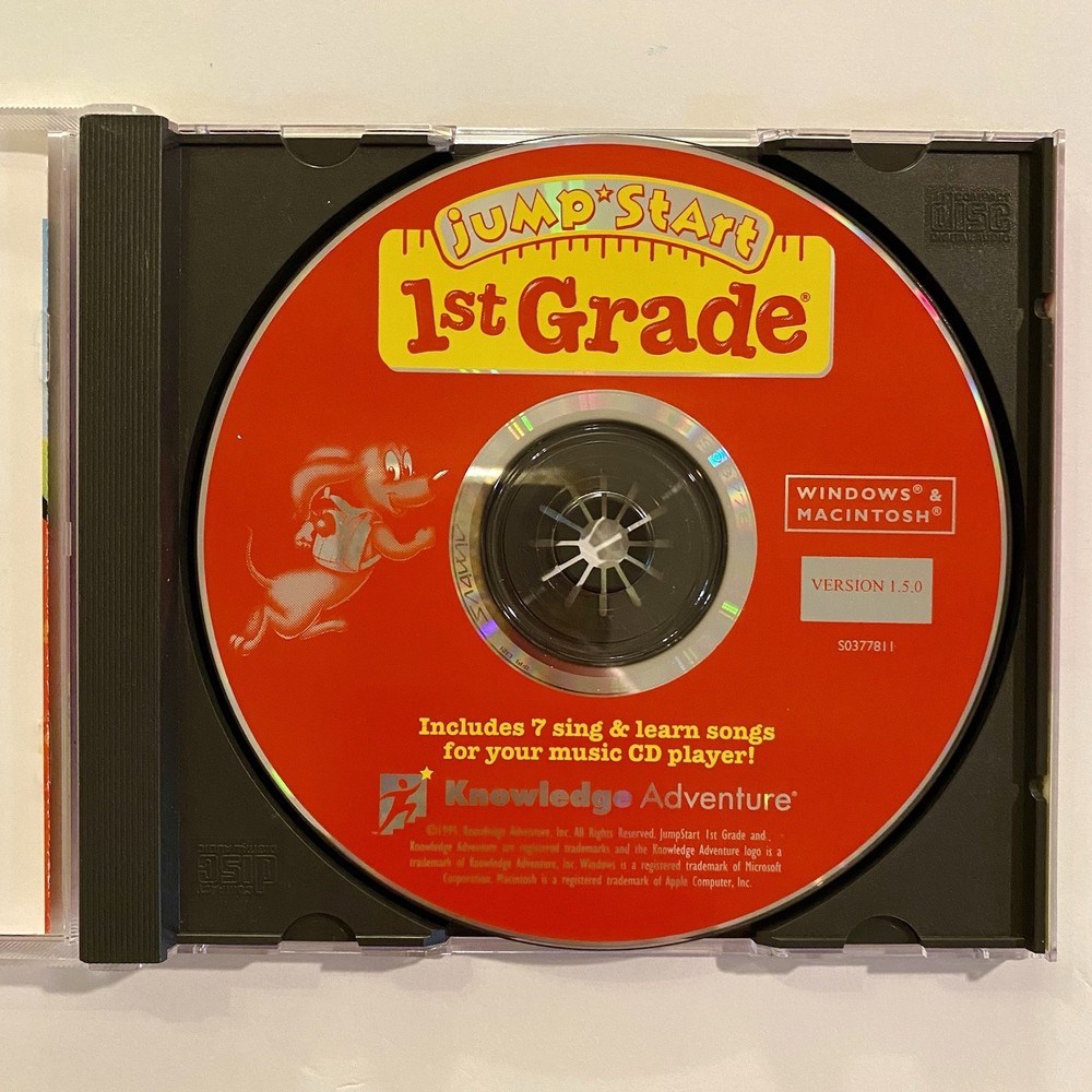 Jump Start 1st Grade Knowledge Adventure CD Ages 5-7 Educational Learning