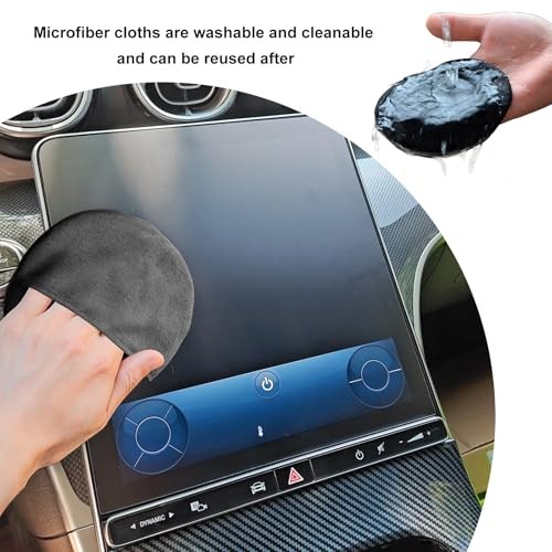Car Screen Cleaner, Soft Microfiber Cloth Touch Screen Wipe Cleaning Round