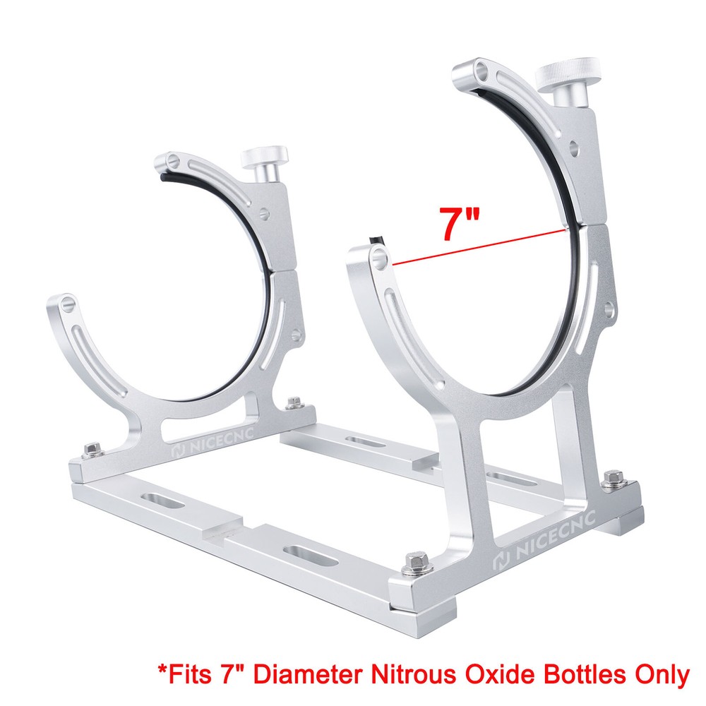 NICECNC 7" Nitrous Oxide Single Bottle Bracket Aluminum Anodized Mount Brackets