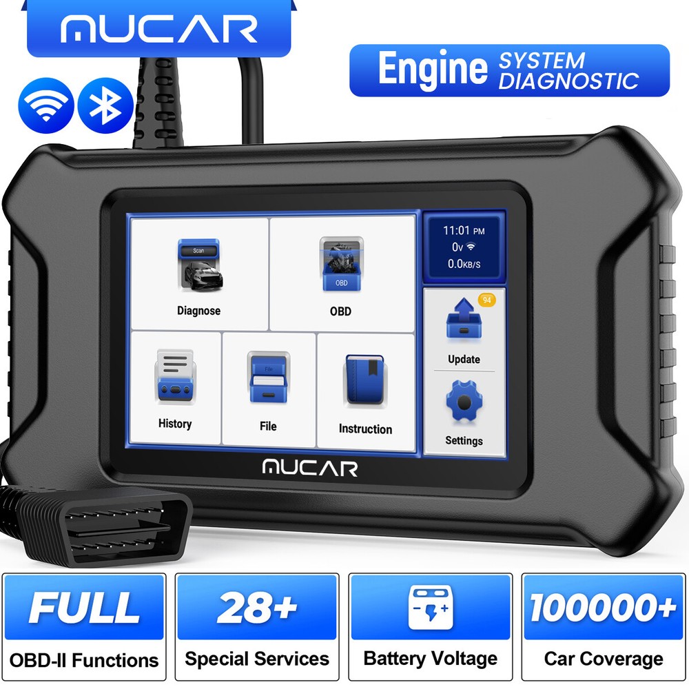 MUCAR CS90 OBD2 Scanner Code Reader 28 Reset Automotive Engine Diagnostic Tool