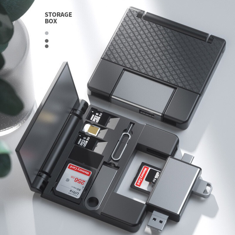 7in1 USB/SD/TF Card Camera Reader OTG Adapter Storage Box for iPhone Samsung Tab