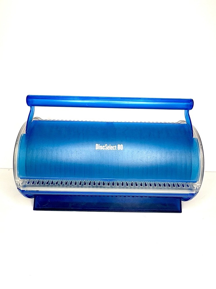 DiscSelect 80 by Discgear Blue CD's DVD's Storage Case w/ Handle & Index ROMdex