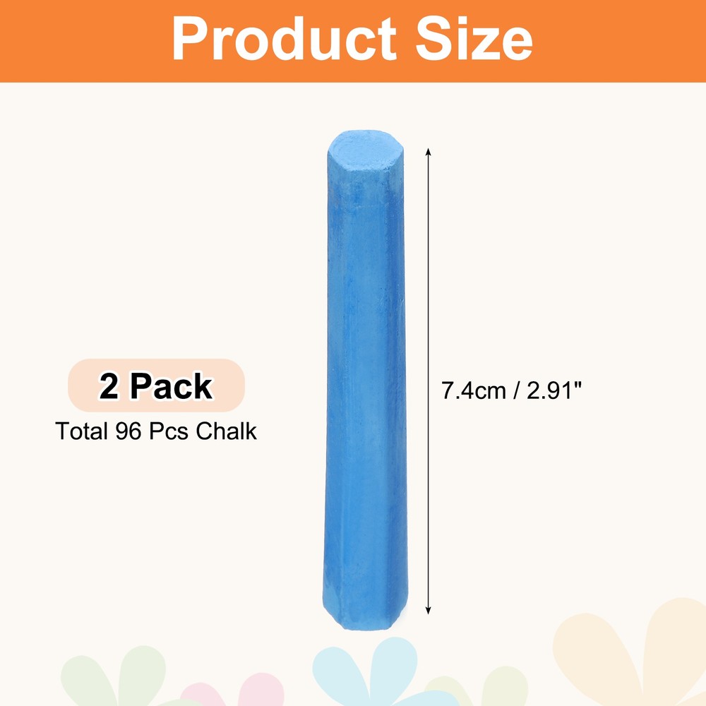 96 PCS Chalkboard Chalk, Dustless Chalk Small Bulk, Blue