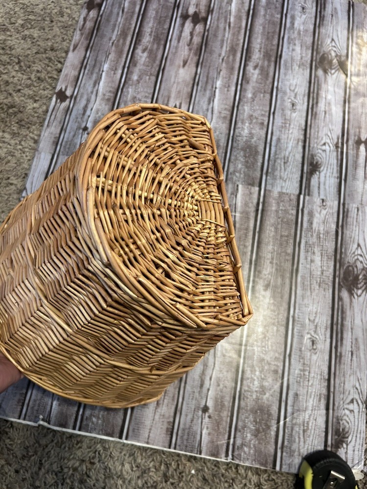 D Shaped Wicker Bike Basket