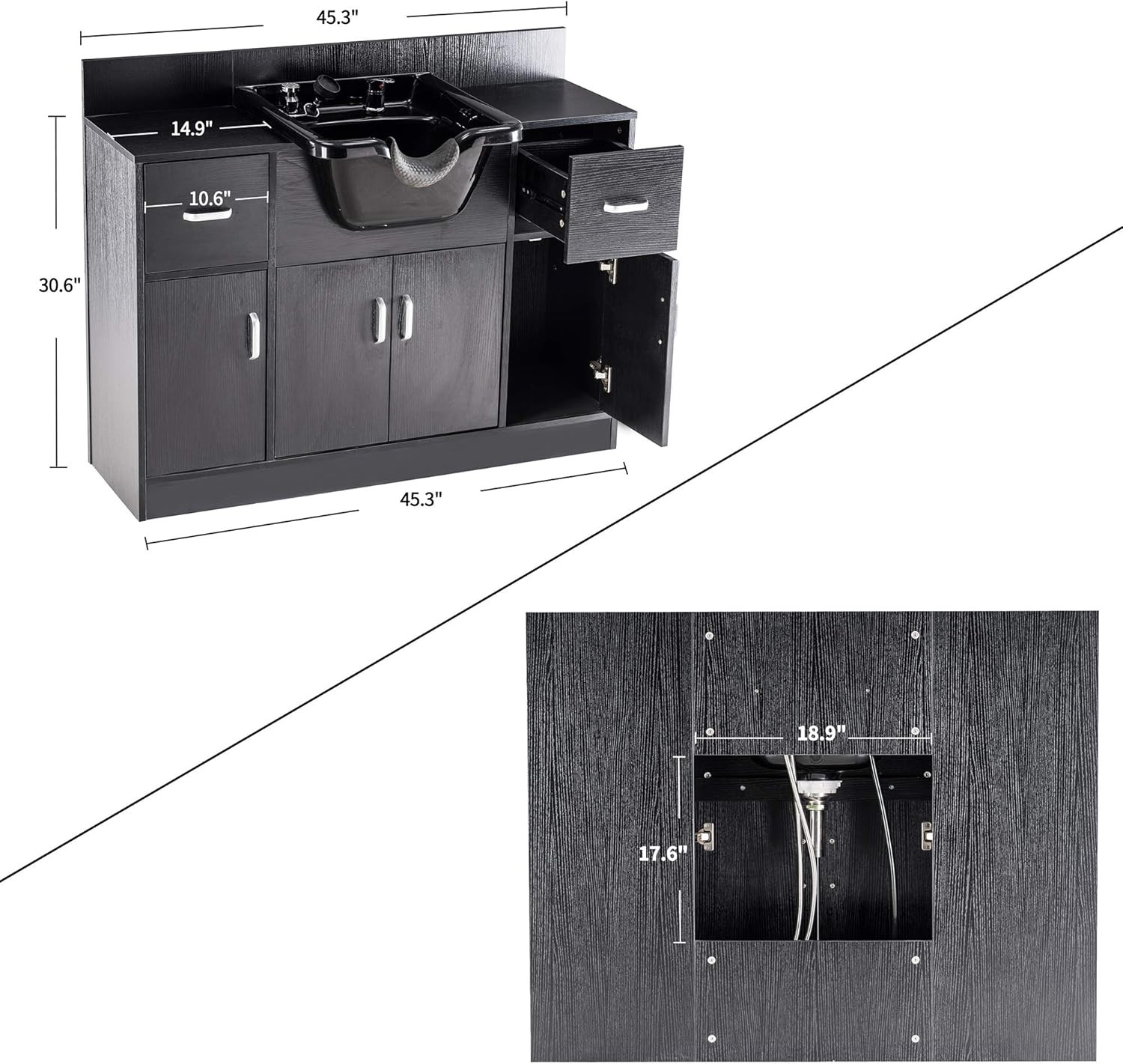 Barber Shampoo Storage Station for Hair Stylist, Salon Equipment & Backwash 7139