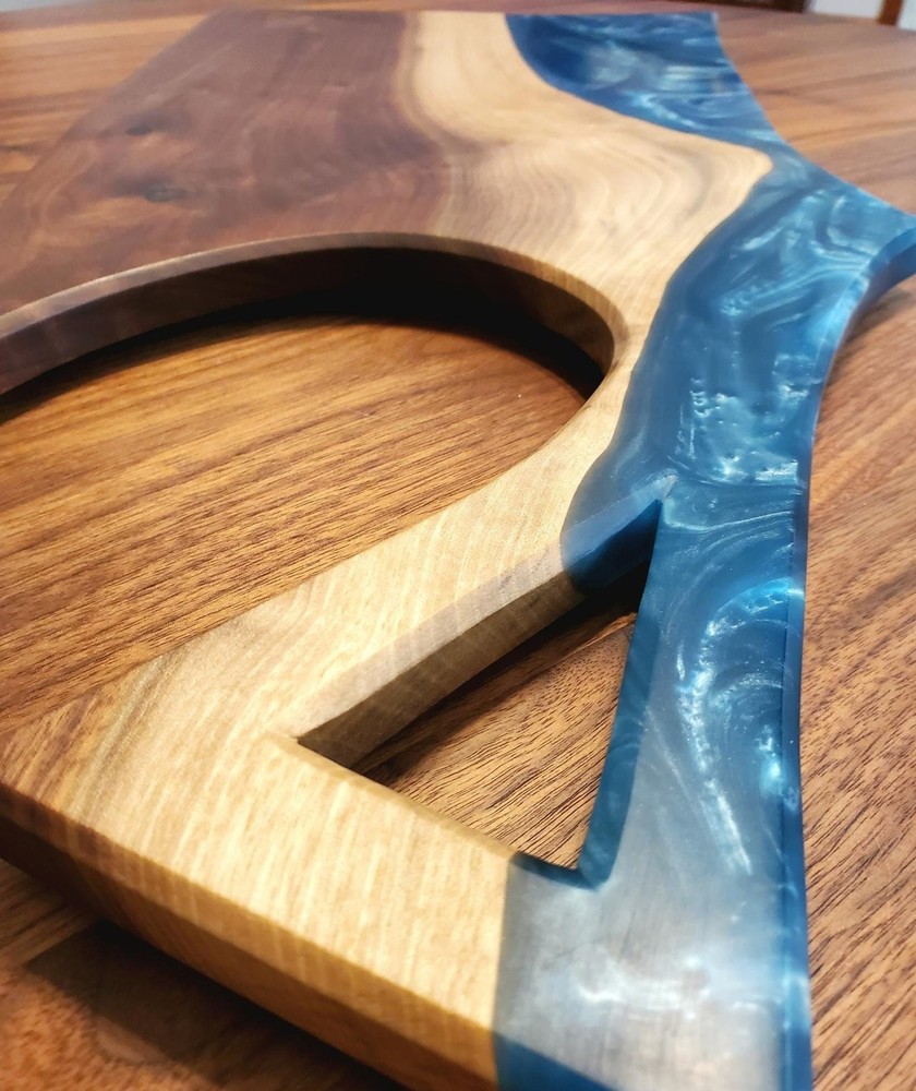 Walnut/ Blue Epoxy Charcutiere Board