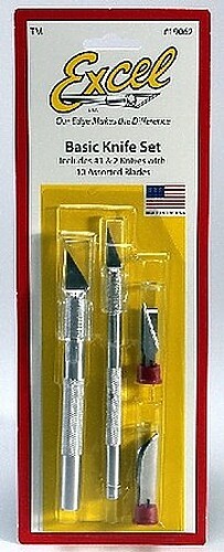 Excel Basic Hobby Craft Knife Set - Hobby and Plastic Model Cutting Tool