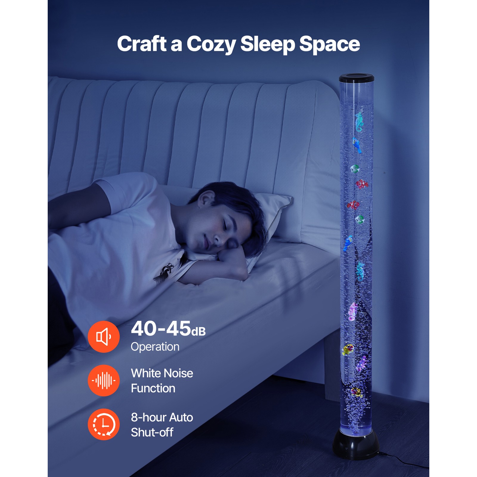 Bubble Tube Lamp 16 Color 4 ft Sensory Aquarium Lamp for Relief Calming