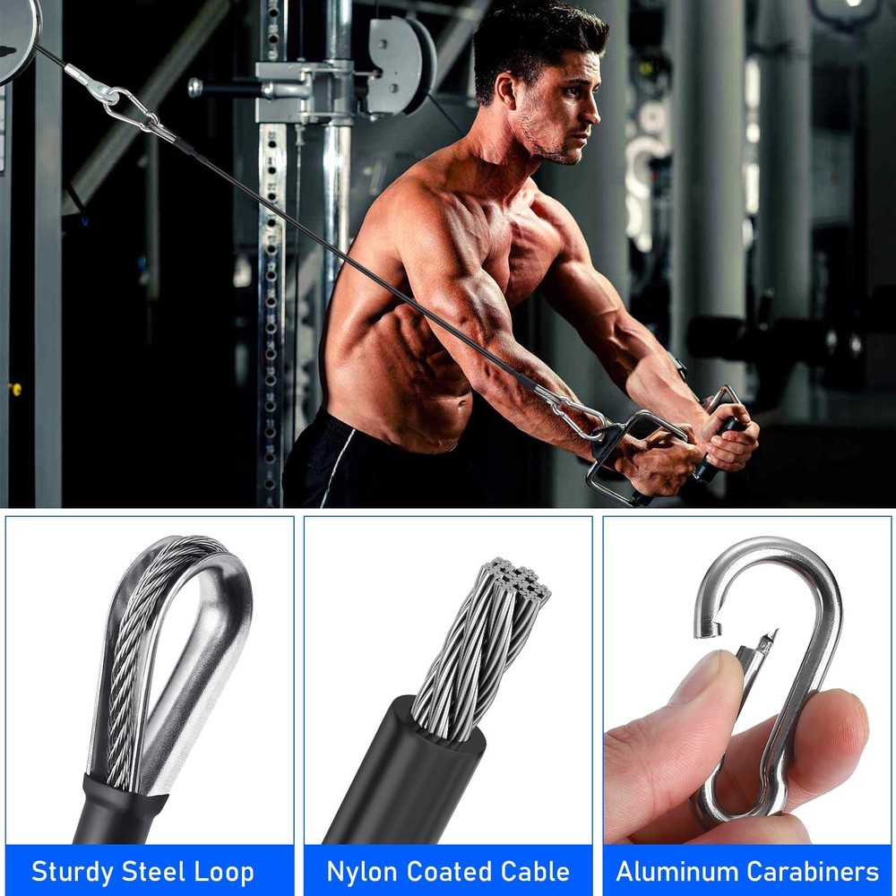 Gym Cable Extension Rope Attachment 0.2 Replacement Machine LAT/Tricep