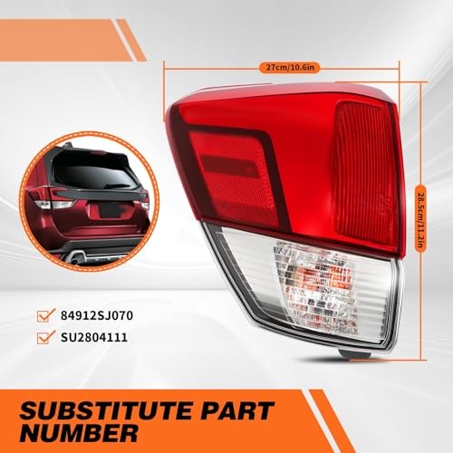 Driver Side Tail Light Assembly Compatible with Forester 2019 2020 2021 Left