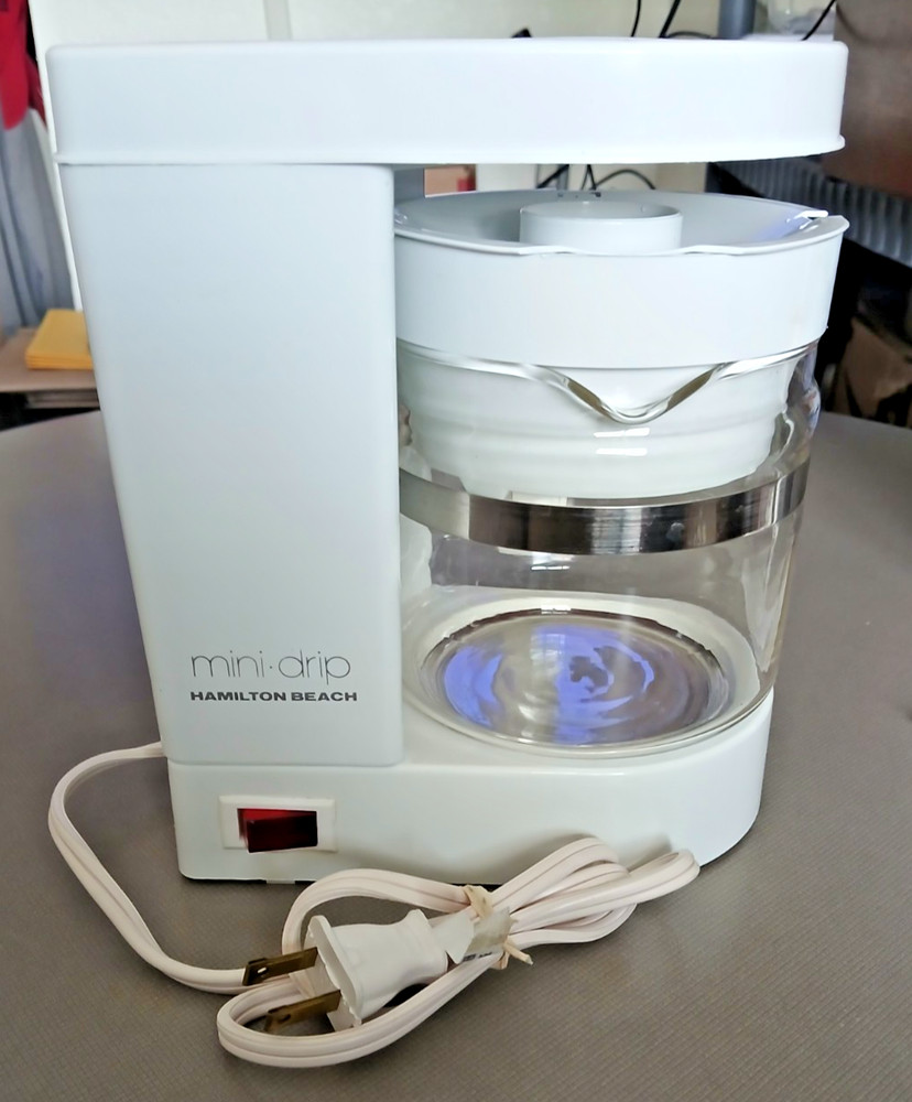 Hamilton Beach Mini Drip 4 Cup Coffee Maker Pot Machine White Model 788-5