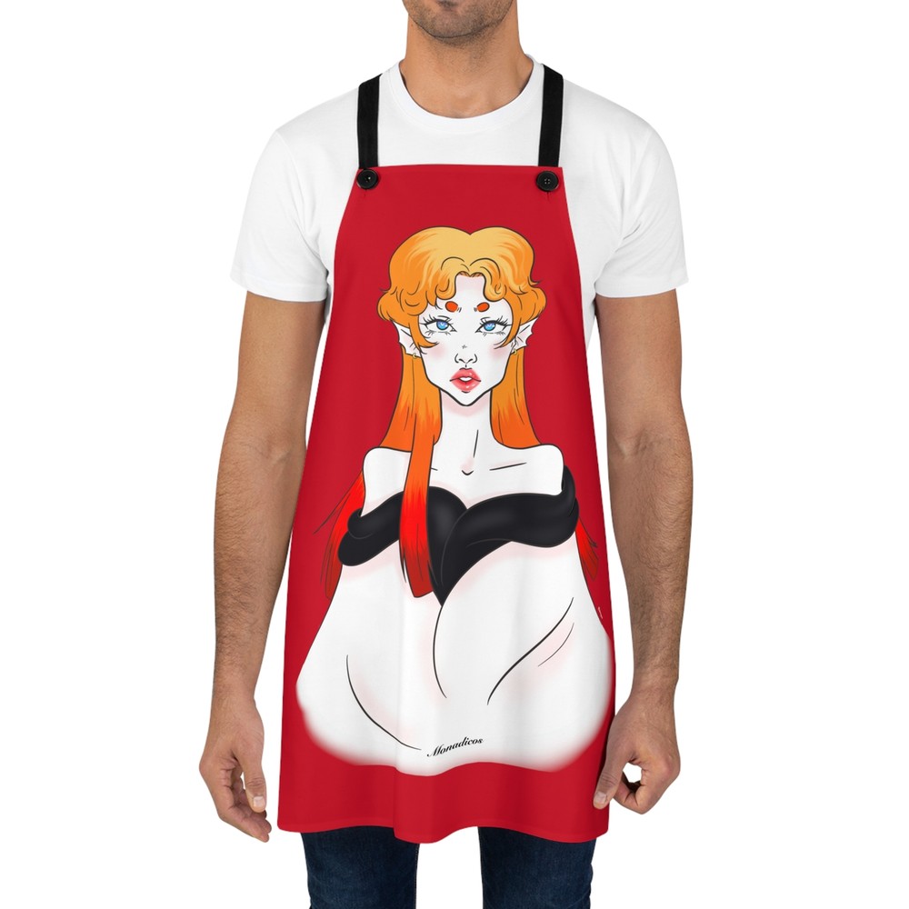 Anna | Dark Red | Apron (AOP)