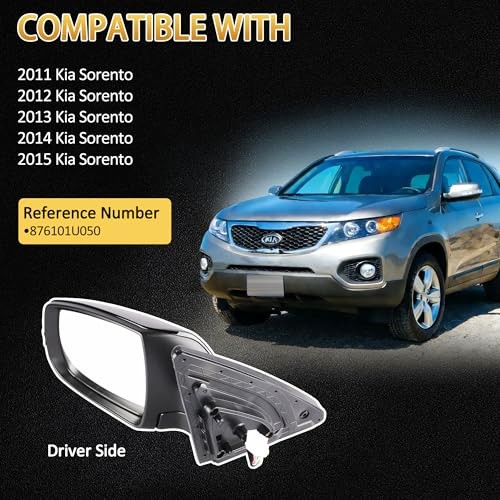 Left Driver Side 7 Pins Heated Power Mirror Compatible with Driver Side (Left)