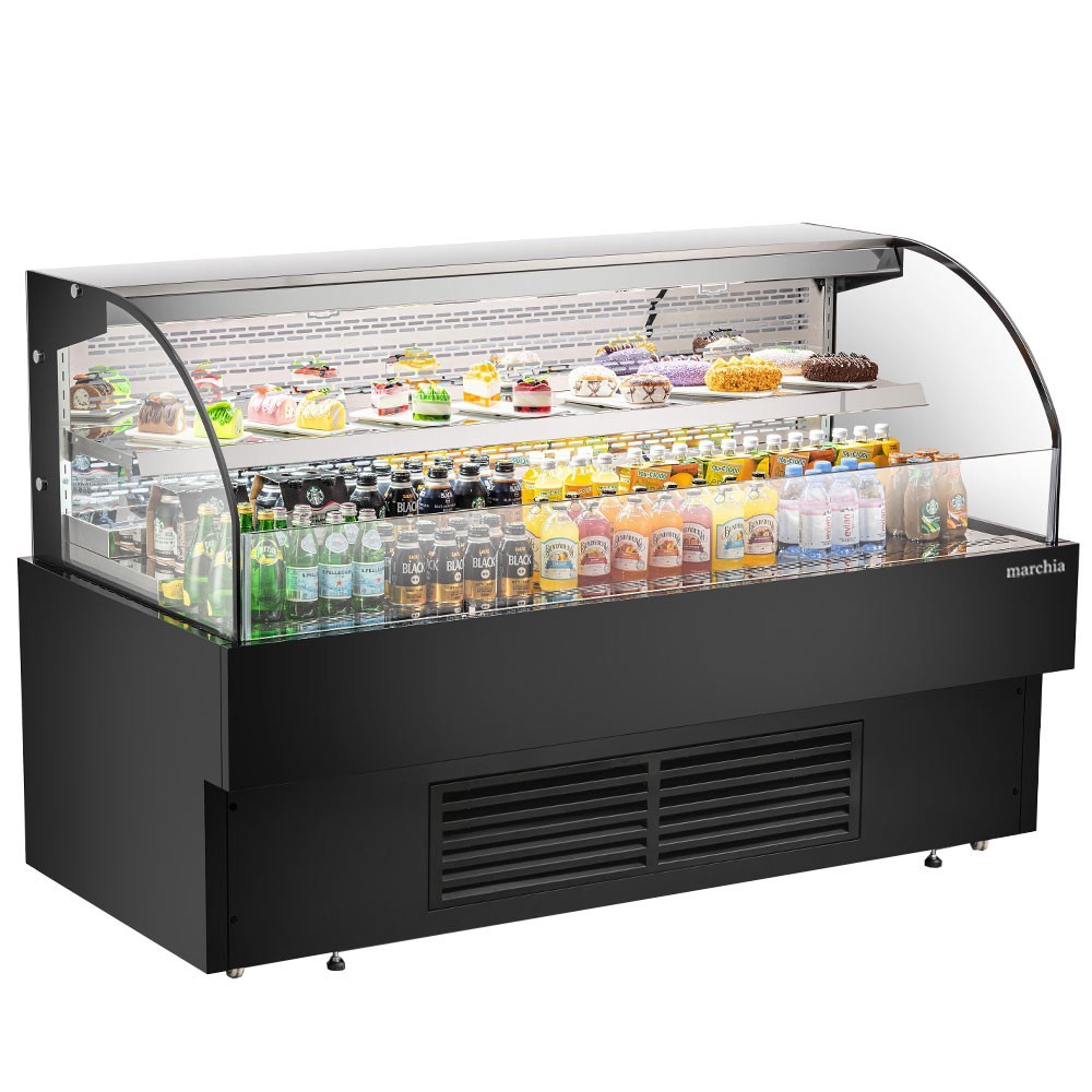 71" Low Profile Open Air Refrigerated Display with Middle Shelf