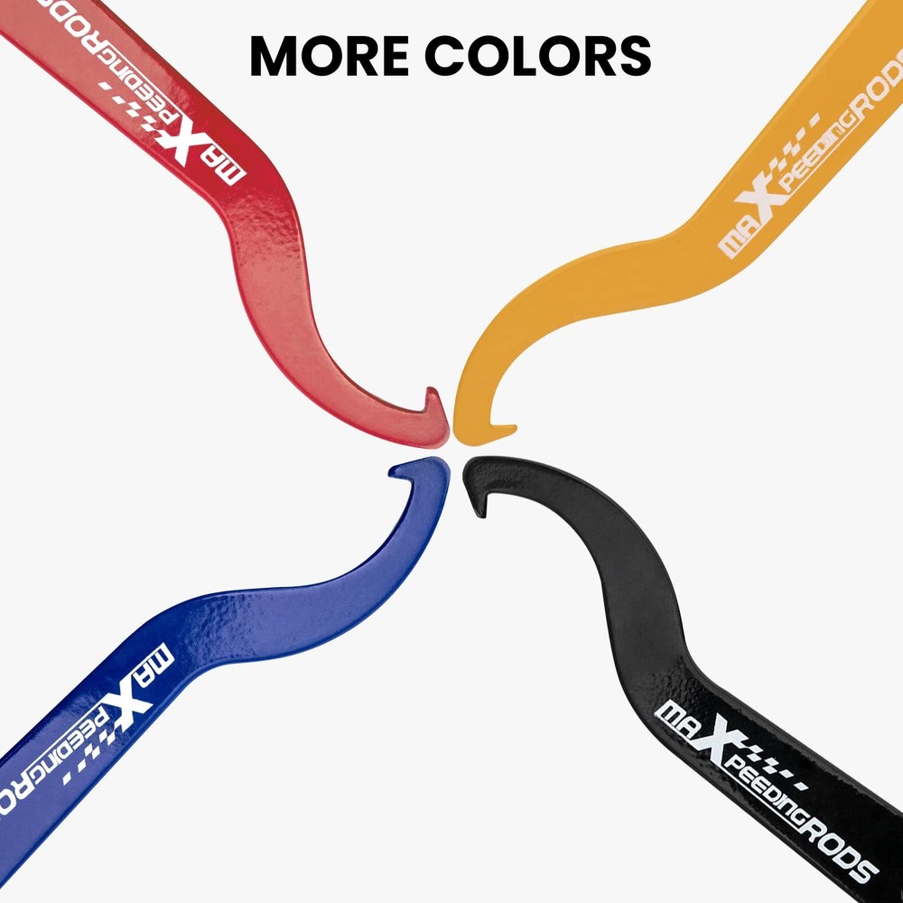 2 PCS Universal C Spanner Hook Wrench Set Coilover Spring Tool Steel Yellow