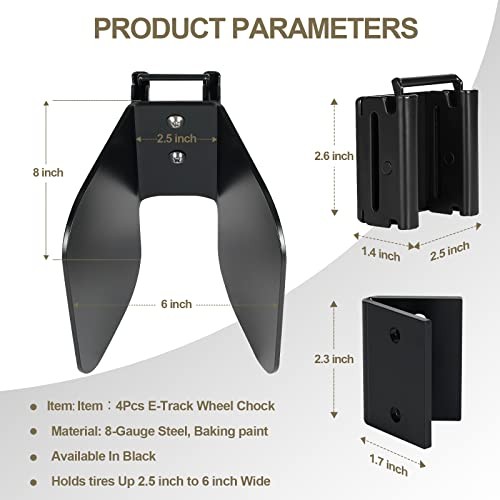 for E-Track System |E Track Motorcycle Wheel chocks 4 Pack E-Track Wheel Chock