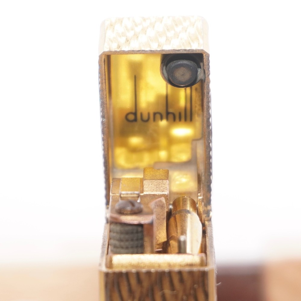 Dunhill Lighter Gold Wav Opal Pattern _Ultrasonically Cleaned_Working