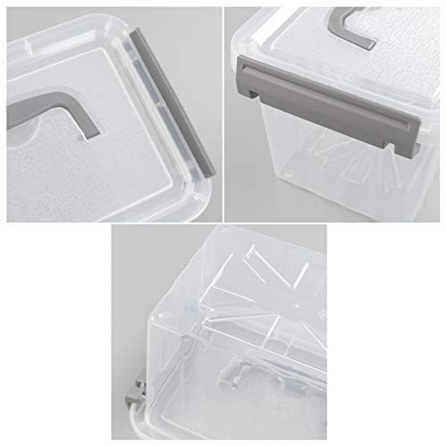 3.5 Quart Clear Storage Bins - Stackable Plastic Containers with Lids & Handles,