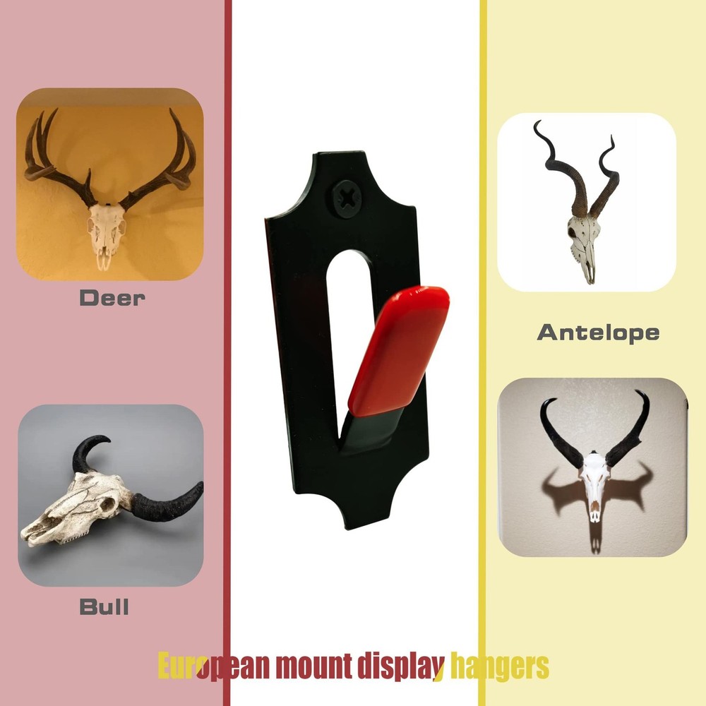 6 Pack Deer Skull Mount Hanger with Silicone Protector for Home Decor