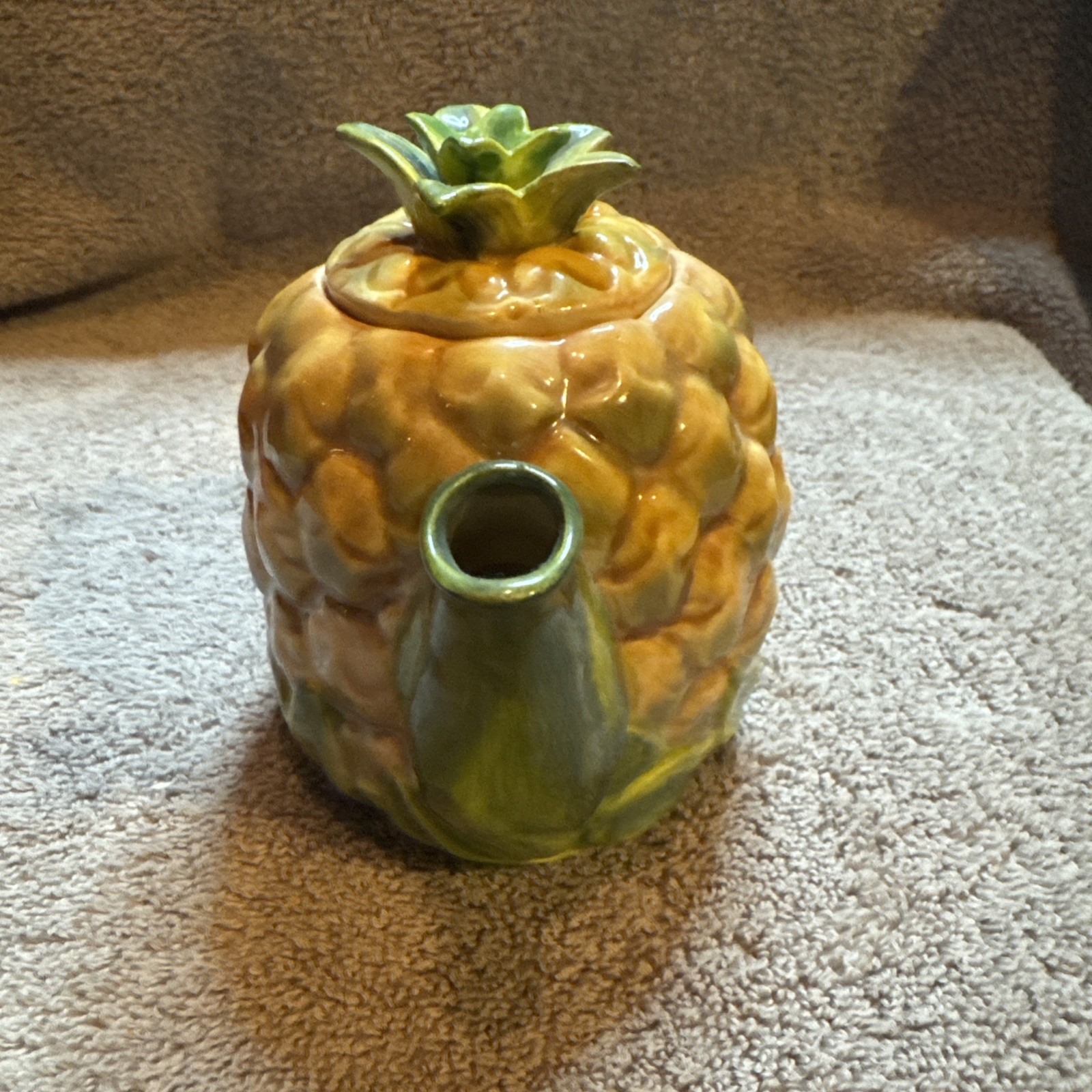 Vtg Lot 6 Ceramic Fruit Teapots: Pear P/apple Peach Pomegranate Watermelon Grape