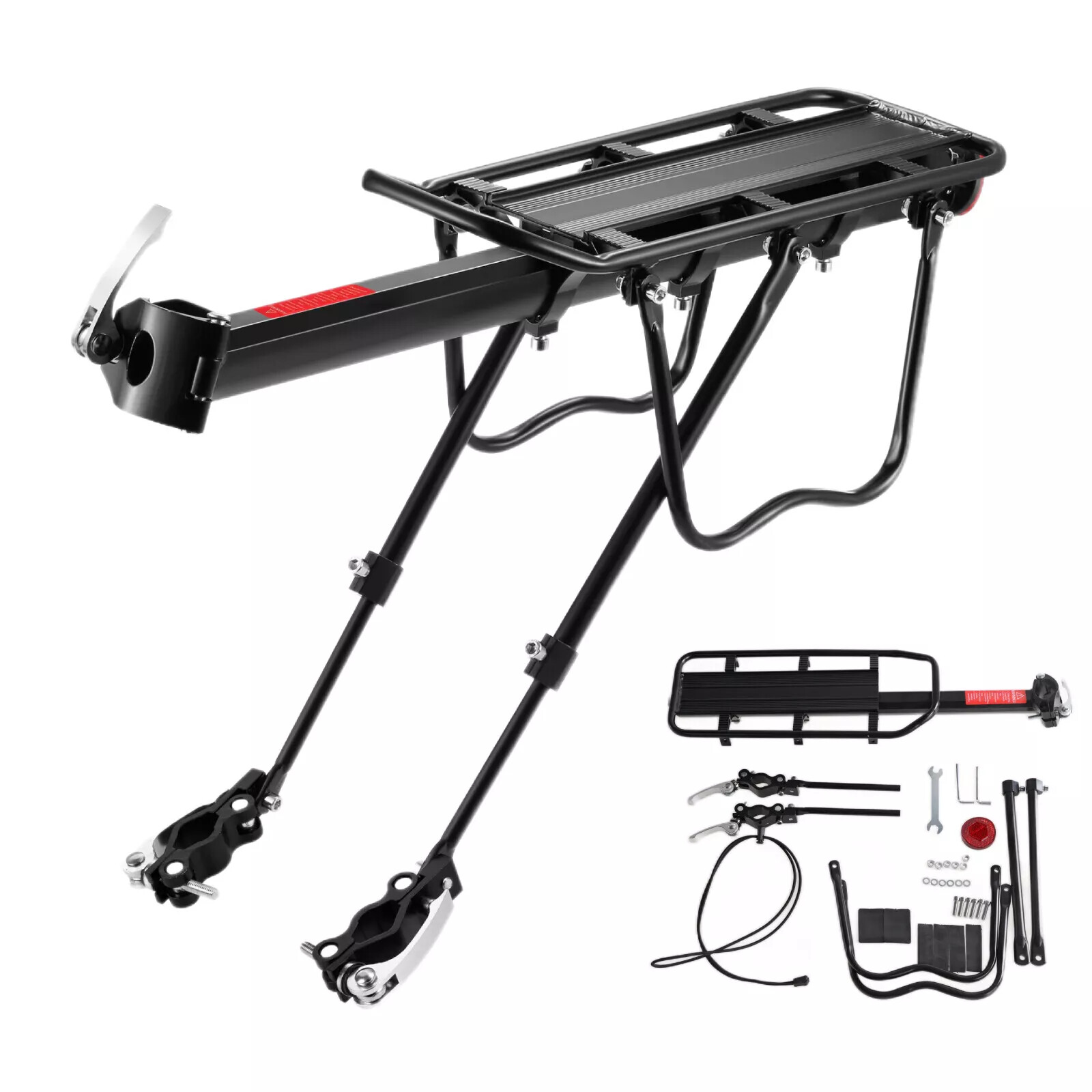 Rear Bike Rack Cargo Rack Alloy Luggage Carrier Bicycle 110 Lbs Capacity Holder